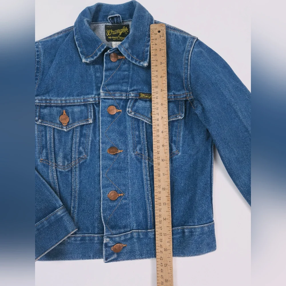 Wrangler Vintage No Fault Denim 100% Cotton USA Kids Denim Jacket Jeans 10
